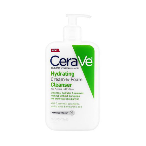 CeraVe Hydrating Cream To Foam Cleanser, For Normal To Dry Skin 473ml