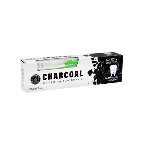 Beauty Formulas Charcoal Whitening Toothpaste Included Toothbrush