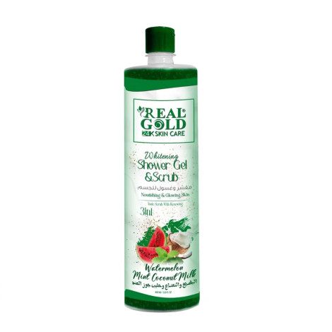 Real Gold Watermelon Mint Coconut Milk Whitening Shower Gel & Scrub 1000ml
