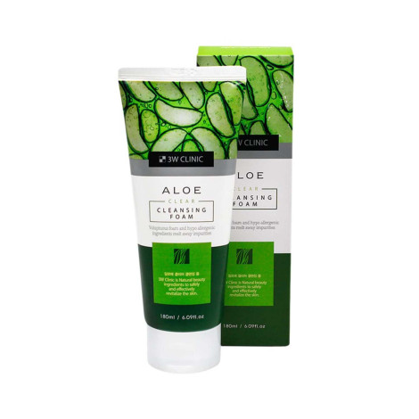 3W Clinic Aloe Clear Cleansing Foam 180ml