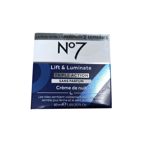 No7 LIft & Luminate Triple Action Sans Perfum Night Cream 50ml