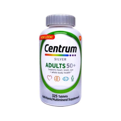 Centrum Silver Multivitamin for Adults 50+ Supplement with Vitamin D3, B Vitamins, Calcium and Antioxidants 325 Tablets