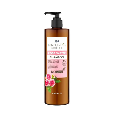 Boots Nature's Rose Water Deeply Hydrate & Smooth Hair Shampoo 480ml