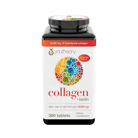 Youtheory Collagen+Biotin Skin Hair & Nails 6000mg 390 Tablets