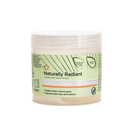 Superdrug Naturally Radiant Glycolic Acid Daily Cleansing Pads 60pads