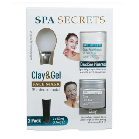 Xpel Spa Secrets Clay & Gel Face Mask 2pack Gift Set