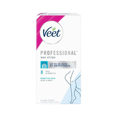 Veet Professional Legs & Body With Almond Oil 20 Wax Strips