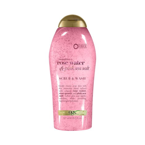 Ogx Sensitive Rose Water & Pink Sea Salt Scrub & Wash 577ml