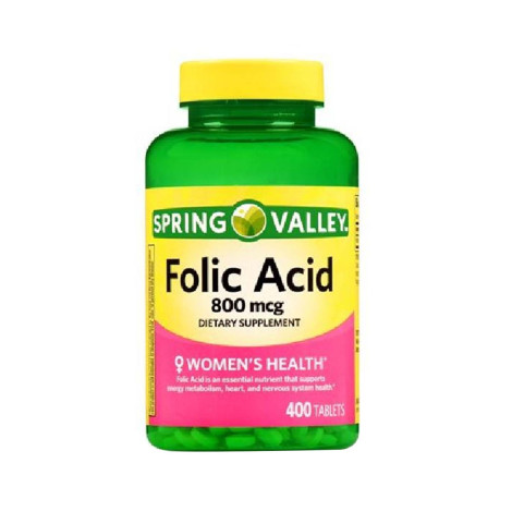 Spring Valley Folic Acid 800 mcg 400 Tablets