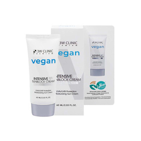 3W Clinic Vegan Intensive UV Sunblock Cream SPF50+ PA++ 60ml
