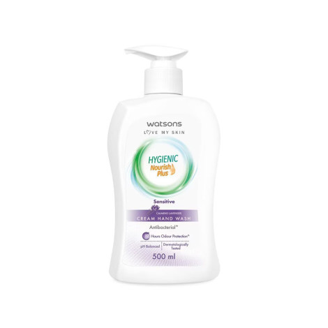 Watsons Hygienic Nourish Plus Sensitive Calming Lavender Cream Hand Wash 500ml
