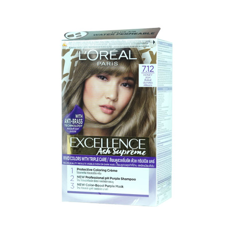 L'Oreal Excellence Ash Supreme Honey Ash Hair Color Cream-7.12