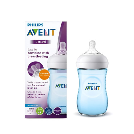 Philips Avent Natural Ultra Soft & Flexible Feeder  Blue Bottle
