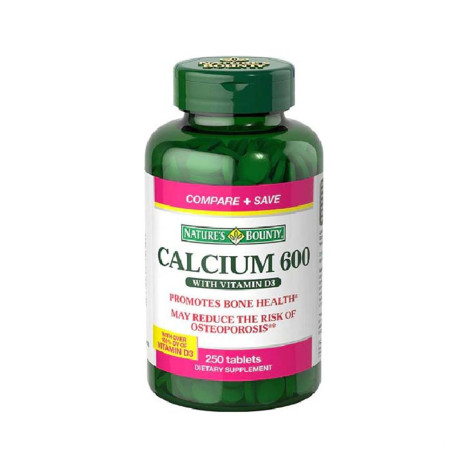 Nature's Bounty Calcium 600 with Vitamin D3 -- 250 Tablets