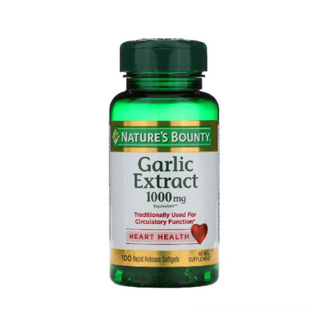 Nature's Bounty Garlic Extract 1000 mg, 100 Rapid Release Softgels