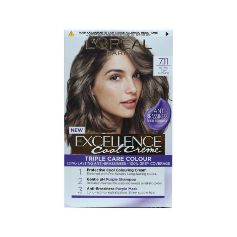 L'Oreal Excellence Cool Creme Triple Care Routine - 7.11 Ultra Ash Blonde