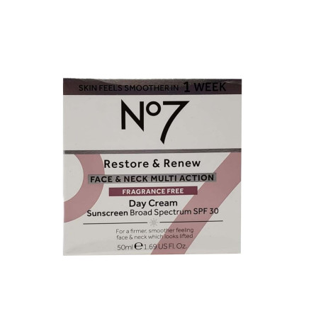 No7 Restore & Renew Multi-Action Face And Neck Fragrance Free Day Cream 50ml