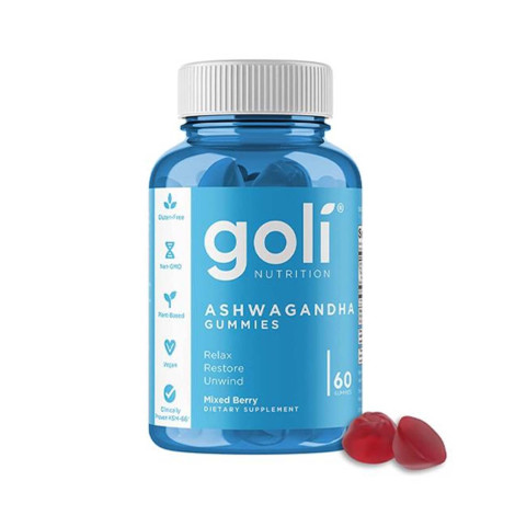 Goli Nutrition Ashwagandha Gummy, Mixed Berry, 60 Gummies (USA)