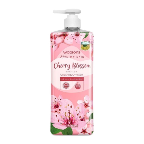 Watsons Cherry Blossom Cream Body Wash 1000ml
