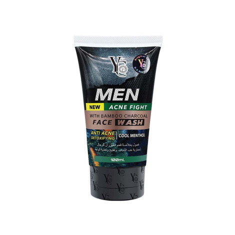 YC Men Acne Fight With Bamboo Charcoal Face Wash 100ml