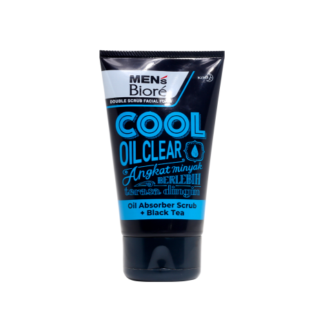 Biore Men's Cool Oil Clear Double Scrub Facial Foam 100g
