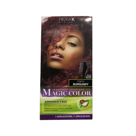 Nicka K Permanent Cream Hair Dye Magic Color - TCW10 Burgundy