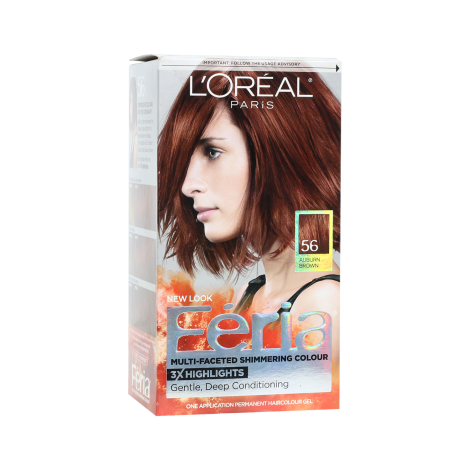 L'Oreal Feria Multi Faceted Shimmering Hair Colour - 56 Auburn Brown