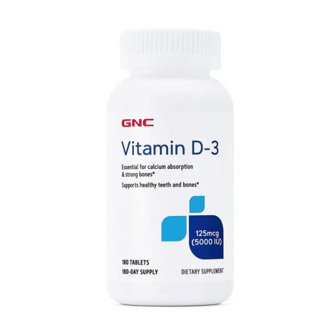 GNC Vitamin D3 Tablets 5000 IU – 180 Tablets