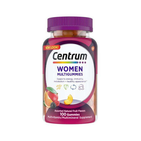 Centrum Women’s Multivitamin Supplement Gummies, Assorted Fruit 100 gummies