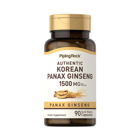 Piping Rock Authentic Korean Panax Ginseng 1500mg 90 Capsules