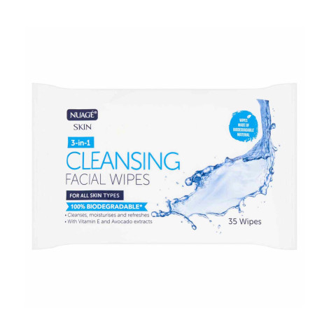 Nuage 3in1 Cleansing Facial Wipes 25Pieces