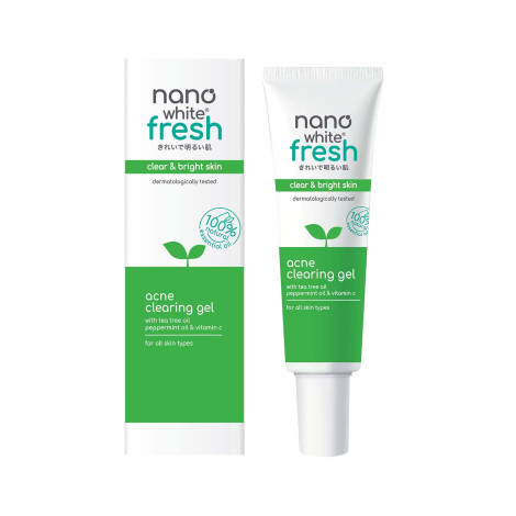 Nano White Fresh Clear & Bright Skin Acne Clearing Gel 30ml