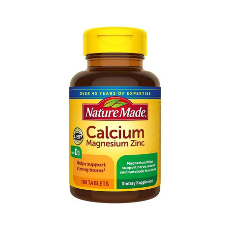 Nature Made Calcium, Magnesium and Zinc with Vitamin D3 100 Tablets