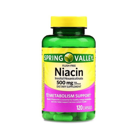 Spring Valley Niacin 500mg 120 Capsules