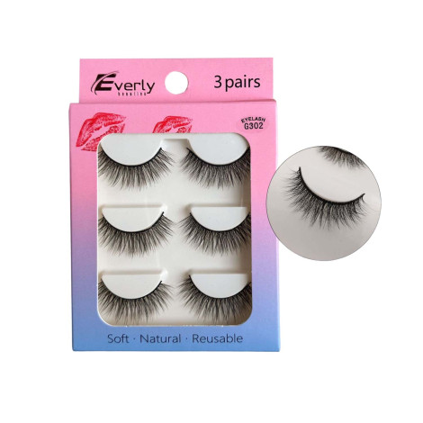 Everly Beauties 3Pair Series False Eyelash - G302