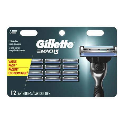 Gillette Mach3 Razor Blade - 12 Cartridges