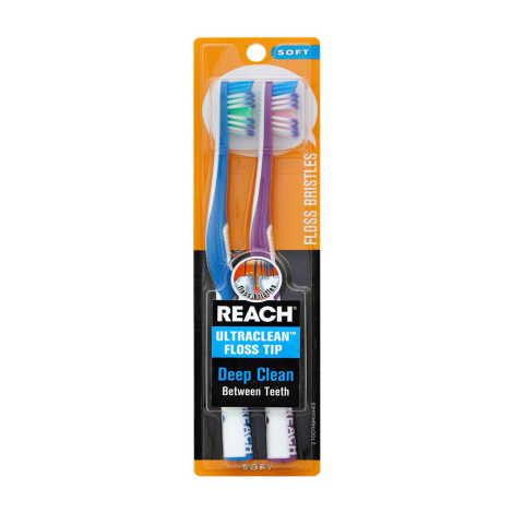 Reach Ultra Clean Floss Tip Toothbrush Soft Twin Pack