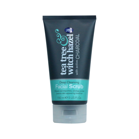 Boots Tea Tree Witch Hazel Charcoal Deep Cleansing Facial Scrub 150ml