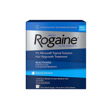 Men’s Rogaine Extra Strength 5% Minoxidil Topical Solution Hair Regrowth Treatment – (3-Month Supply)