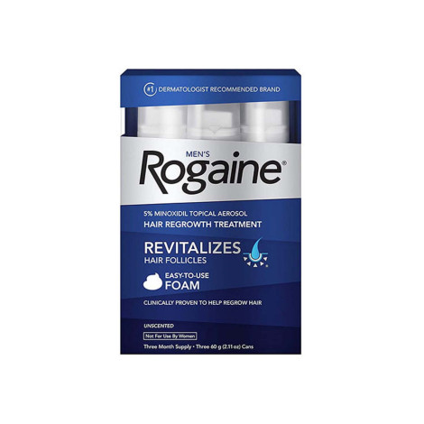 Men’s Rogaine 5% Minoxidil Foam for Hair Regrowth (3-month Supply)