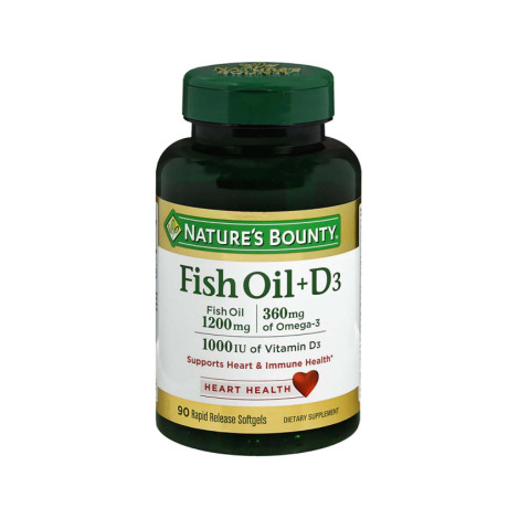 Nature's Bounty Fish Oil 1200 mg + Vitamin D3 1000 IU Softgels90 (USA)