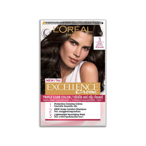 L'Oreal Excellence Creme Hair Colour- 3 Dark Brown