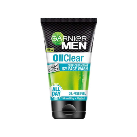 Garnier Men Oil Clear Clay D-Tox Deep Cleansing Icy Face Wash 100g