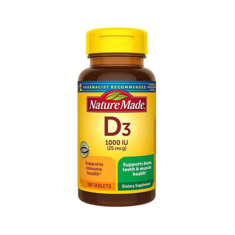 Nature Made Vitamin D3 25mcg 1,000 IU 100 Tablets