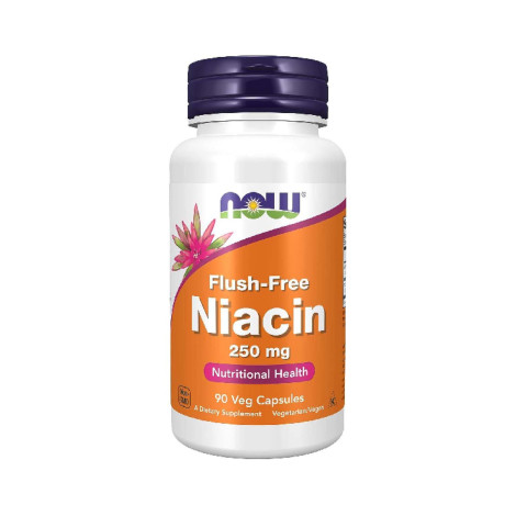 NOW Foods Flush-Free Niacin (Vitamin B3) 250 mg 90 Capsules(USA)