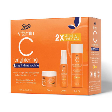 Boots Vitamin C Brightening Night Time Routine 3pcs Set