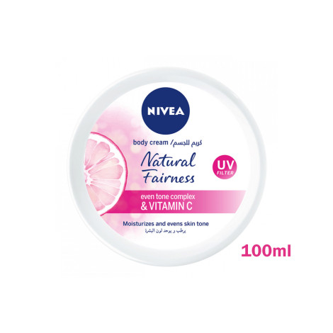 Nivea Natural Fairness Moisturizes & Evens Skin Tone Body Cream 100ml