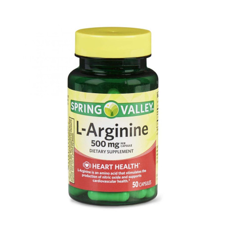 Spring Valley L-Arginine Capsules 500mg 50 Capsules
