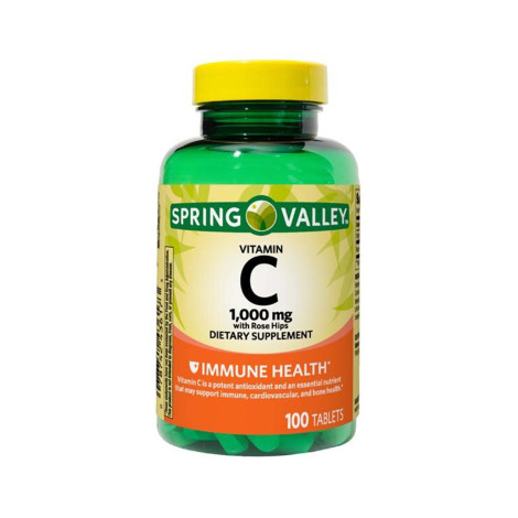 Spring Valley Vitamin C with Rose Hips 1000mg 100 Tablets