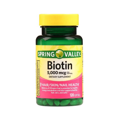 Spring Valley Biotin Softgels 5000mcg 120 Softgels